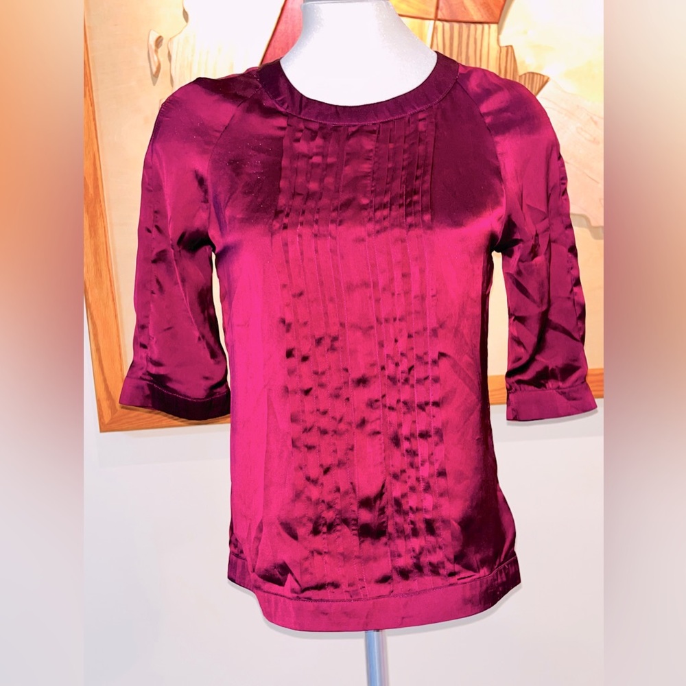 Kenneth Cole Reaction Women's Top Size s  Red 100% Silk
